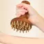 < Honeyba > Lược Massage đầu bằng đồng Gua Sha Tay cầm bằng gỗ dài chắc chắn Bàn chải mát xa điểm kinh tuyến bền bỉ Công cụ SPA Gua Sha của Trung Quốc Đẹp