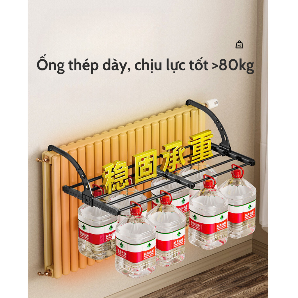 Giá Phơi Đồ Ban Công Gấp Gọn HomeMate – Kệ Treo Ban Công Kéo Rộng Thông Minh, Không Khoan, Chịu Lực 10KG