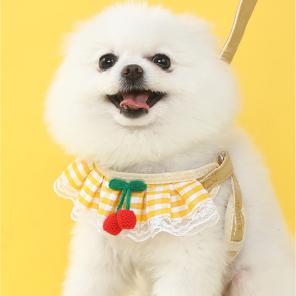 Dây kéo cho chó Dây đeo ngực Tương tự Khăn ren Dây đeo ngực Mèo Vest Phong cách Pomeranian Teddy Bichon Dây đi bộ cho chó nhỏ Dây xích chó cỡ vừa