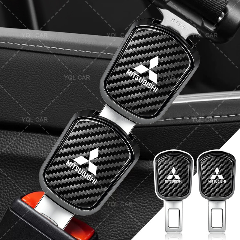 1 / 2 Chiếc Sợi Carbon Dây An Toàn Ô Tô Mở Rộng Dây An Toàn Xe Hơi Kẹp Cho Mitsubishi ASX Lancer Pajero Outlander L200 EVO EX Hàng Hóa