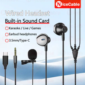 Card âm thanh tích hợp Tai nghe có dây Chất lượng âm thanh HiFi có Mic kẹp Tai nghe có dây 3,5 mm / loại C cho Karaoke / Trực tiếp / Trò chơi