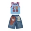 Áo Vest Graffiti Chữ Bé Gái Mùa Hè Phong Cách Mới Trẻ Em Màu Sắc Tương Phản Cổ Tròn Tất Cả Trận Đấu Áo Không Tay