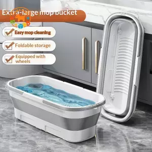 CANAMEK 20L Bồn tắm làm sạch có thể gập lại lớn Cây lau nhà có bánh xe để giặt tại nhà Giải pháp tiện dụng CSF