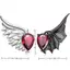 JRP Đỏ Zircon Lông Bông Tai Gothic Punk Thiên Thần Quỷ Cánh Tai Dành Cho Nữ Hợp Thời Trang Phụ Kiện Cho Cuộc Họp JRP