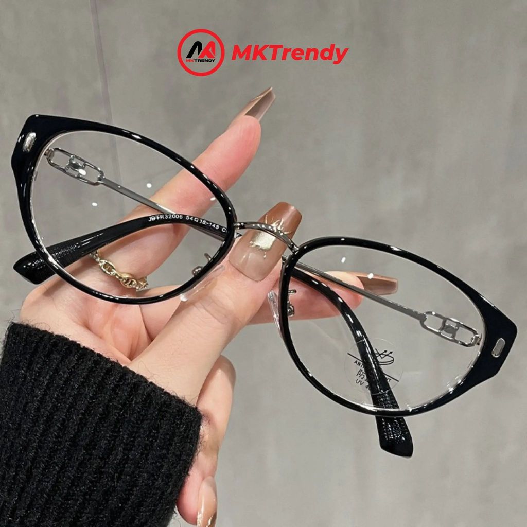 Kính mắt mèo nữ MKTRENDY gọng kim loại chống ánh sáng xanh chống tia UV thời trang K23