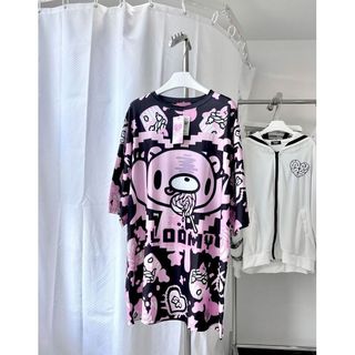 Phong Cách Nhật Bản Đen Hồng Pixel Phong Cách Gấu Đẫm Máu Gloomy Áo Thun Tay Ngắn Ngọt Ngào Thoáng Mát Phong Cách Punk oversize Full In Top 0515