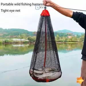 Túi sưu tập câu cá lưới câu cá có dây rút Gấp di động Thiệning Lưới nhỏ Túi lưới thiết bị câu cá mới