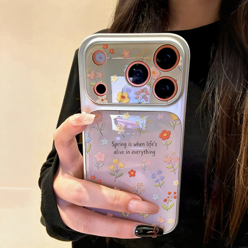 Tiếng Anh Toàn Màn Hình Hoa Nhiều Màu Sắc Thích Hợp Cho 16 / iPhone 17 Pro Ốp Điện Thoại IP15 Blu-ray 14 Lớn Windows 13 Trường Hợp 12