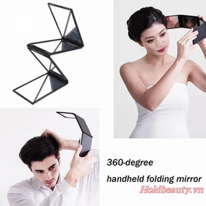 Gương 4 Chiều Di Động Có Thể Gập Lại 360 Độ Gương Cắt Tóc Cầm Tay Gương Vanity Cho Du Lịch Và Gia Đình