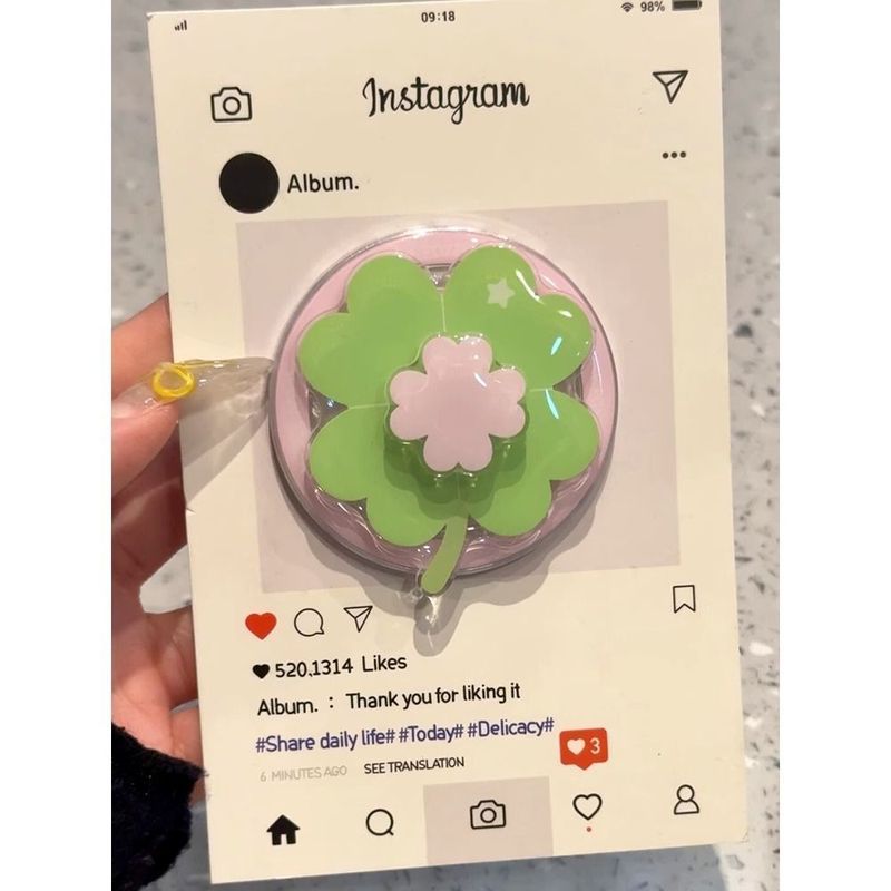 Xoay Lucky Bốn Lá Cỏ Ba Lá Từ Tính Apple 16promax Ốp Lưng Điện Thoại 15 / 13 / 14Plus / 12 Nữ 11 Mùa Hè x