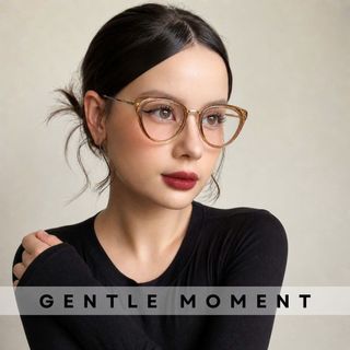 Gọng kính mắt mèo nữ GENTLE MOMENT gọng kim loại cao cấp chống ánh sáng xanh chống tia UV thời trang GMK689