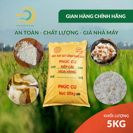 5KG Gạo Nếp Cái Hoa Vàng Dẻo Thơm Chuẩn Gạo Quê Nấu Xôi Làm Bánh