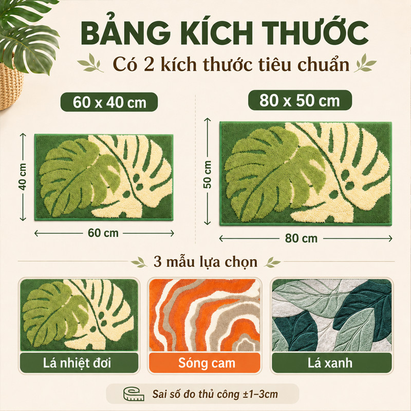 Thảm Lau Chân Len Lông Dày, Đế Cao Su Chống Trượt, Thấm Nước Tốt – Dùng Làm Thảm Nhà Tắm, Thảm Cửa, Thảm Chân Giường