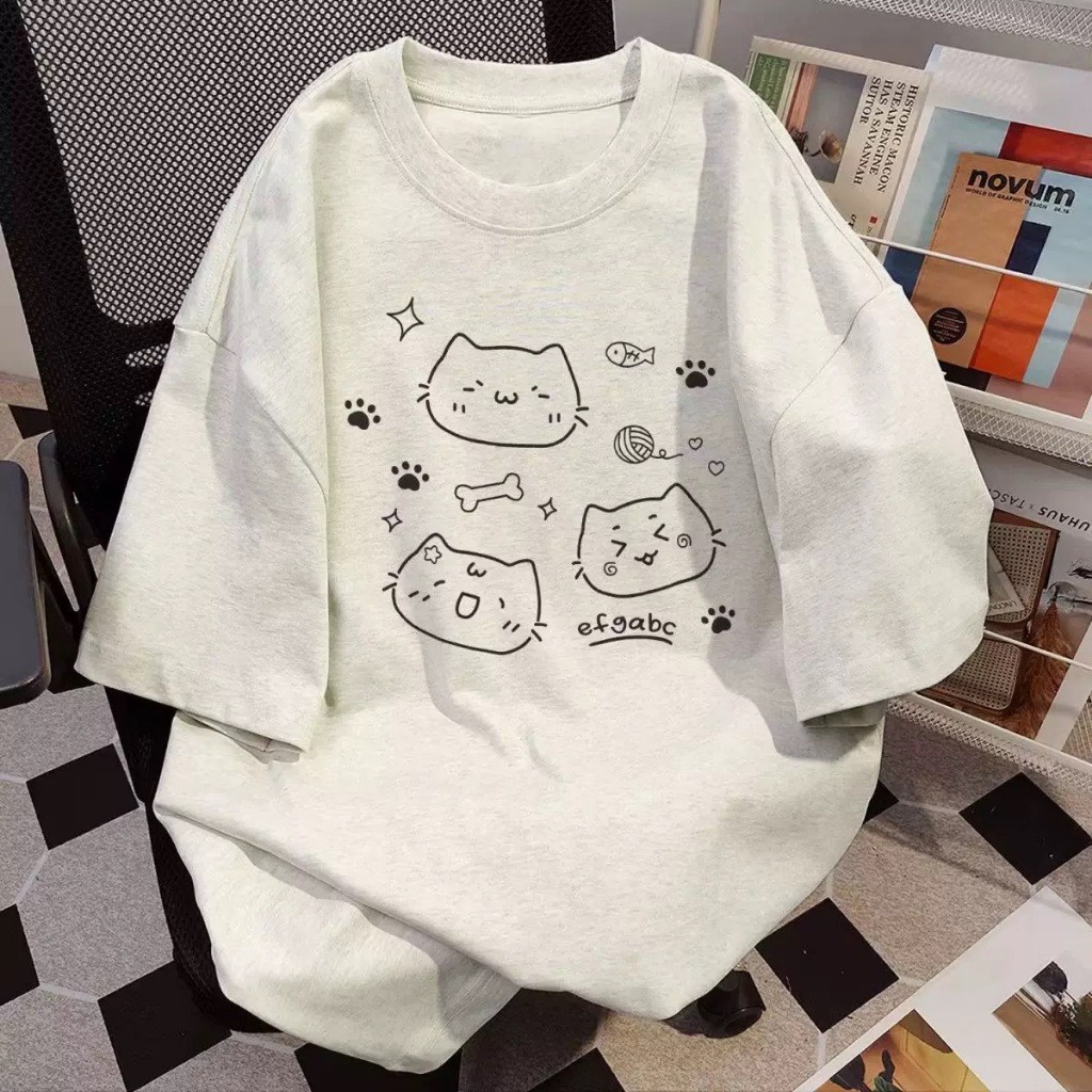 （Giao hàng 24h）Angela Áo Thun 2026 100% Cotton BIG SIZE Phông Tay Ngắn in hình dễ thương dành cho nữ Thiết kế mới