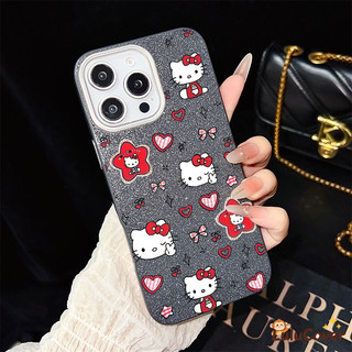 IMD Long lanh Hello Kitty Cat Case cho Honor 400 Pro 200 90 Smart 70 X5C Plus X5 X5B Plus Magic 8 7 6 5 4 Lite Play 10 10A Phim hoạt hình dễ thương Trái tim đỏ đầy màu sắc Vỏ cứng màu ngọt ngào