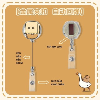 Móc - Kẹp bảng tên HSSV, nhân viên có thể kéo dãn - yoyo nhựa acrylic họa tiết Capybara M15