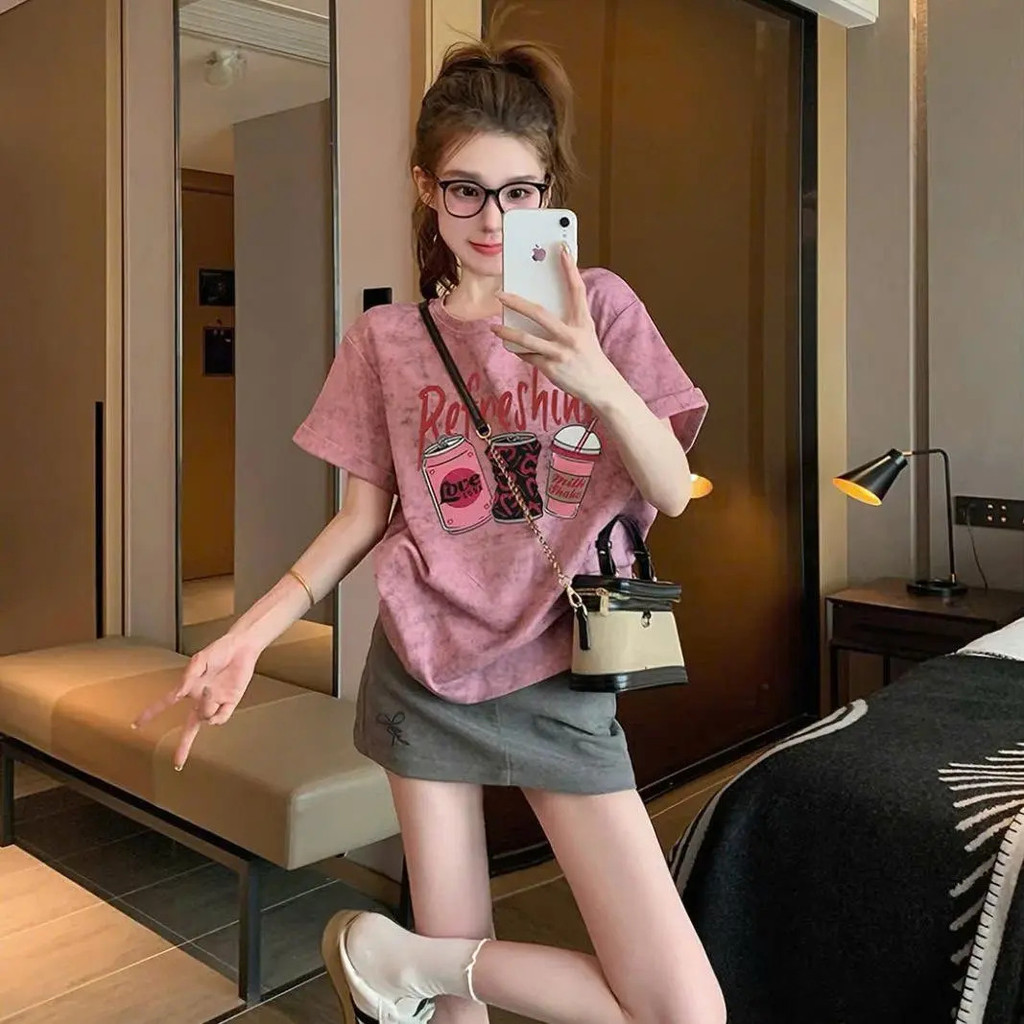 VN Thích hợp cho áo thun Cotton dáng rộng mùa hè