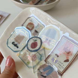 Flake sticker chất PET nhũ vàng Tamura Miki