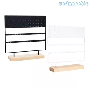 Unstop * Giá trưng bày bông tai Giá đỡ bông tai 3 tầng Giá đỡ trang sức Người tổ chức Bông tai Giá đỡ bông tai 144 lỗ có đế