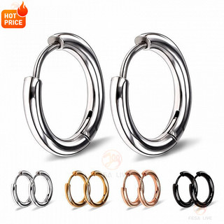 Bông tai thép y tế 316 Kim mịn Dễ dàng khóa Vòng trơn Đường kính ống 2.5mm Không gây dị ứng Da nhạy cảm 8-20mm Nhiều thông số kỹ thuật Quà tặng thời trang Nam Nữ