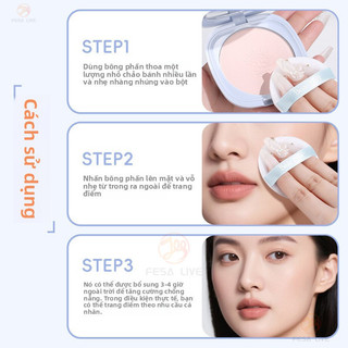 Kem chống nắng dạng bột phấn phủ, kiểm soát dầu, chống thấm nước, che khuyết điểm, cố định trang điểm, trong suốt, không gây bí, phù hợp mùa hè