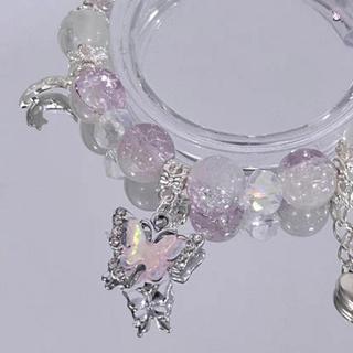 Vòng tay đính cườm bướm cổ tích Pha lê, màu sắc mát mẻ, phù hợp phụ nữ và bé gái,ideal cho các bữa tiệc và hàng ngày.