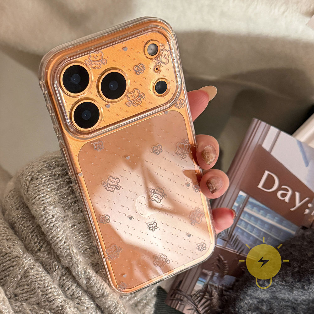 Phone Case For iPhone 17 Pro Max 16 15 14 13 12 TPU Transparent Bear Bubble Aesthetic Korean Cute