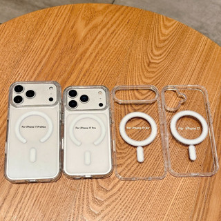 Ốp Lưng Trong Suốt Từ Tính Cho IPhone 17 Air 16 15 14 13 12 11 Pro Max Mini X XS XR 7 8 Plus SE2022 Vỏ Acrylic Cứng