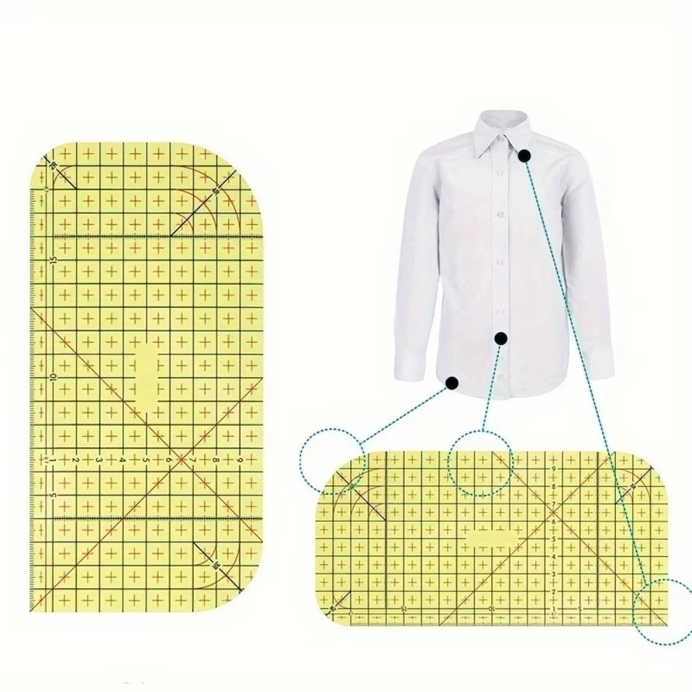 SMILE 1 / 2 Cái Thước Quilting, Dụng cụ đo lường làm quần áo Thước ủi nóng, Đồ may vá Handmade Nhựa DIY Vải Thước Chắp vá Thủ công