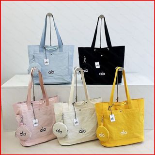 GC2 Alo Túi Tote Màu Trơn Nhẹ Thường Ngày Dành Cho Nữ Túi Đeo Vai Nylon Chống Thấm Nước Có Túi Nhỏ CG2