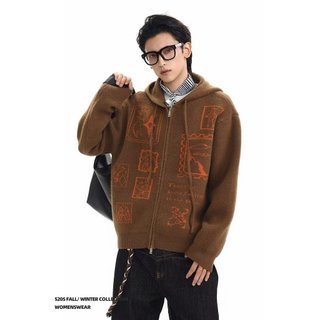 Áo Cardigan Unisex Thiết Kế Jacquard Cao Cấp, Phong Cách Đường Phố từ ESEA