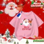 COD (Hồ Chí Minh)DREAMY BABY Áo thun tiệc nhóm Giáng sinh, áo thun đỏ trẻ em, 2026, cổ tròn, áo thun Giáng sinh, M157
