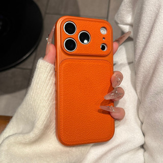 17Pro Ống Kính Bảo Vệ Toàn Diện Họa Tiết Vải Lánh Da PU Ốp Lưng Điện Thoại iPhone 17Promax 13 14 15 16 Pro Max Chống Sốc Nữ Di Động Bao Da