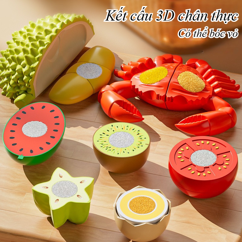 【SKISOPGO】42/23pcs Bộ Đồ Chơi Cắt Hoa Quả Cho Bé,Đồ Chơi Nấu Ăn Nhà Bếp,Đồ Chơi Cắt Hoa Quả Trái Cây Rau Củ Bằng NhựaABS