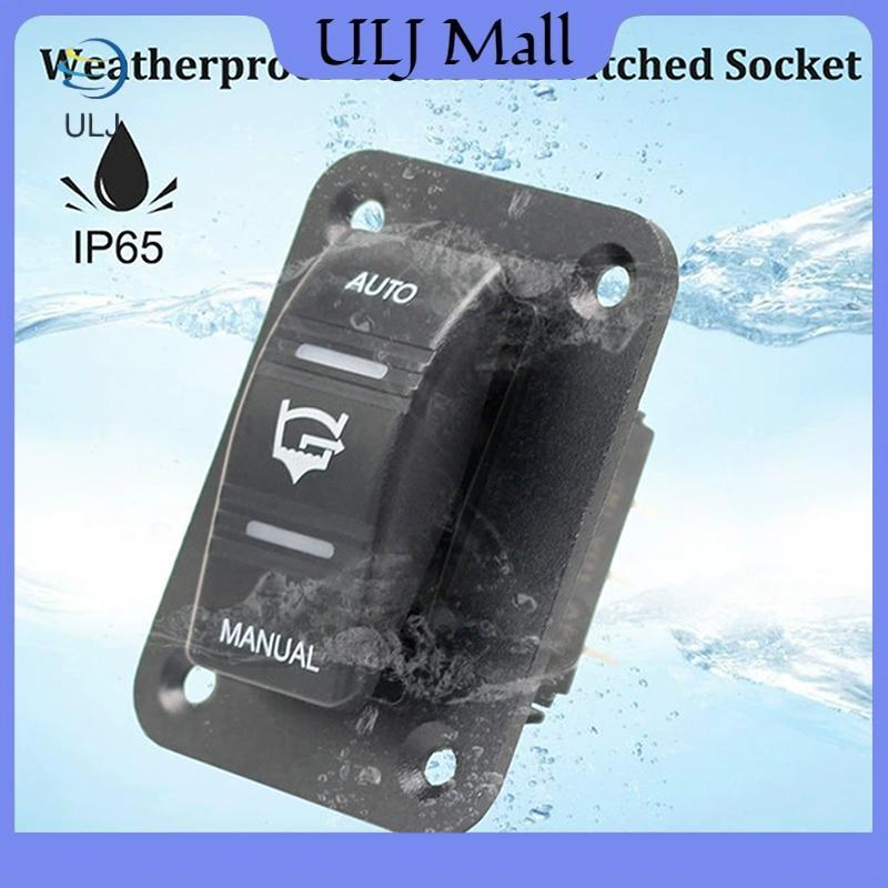 ULJ Máy bơm Bilge 3 chiều Rocker Chống nước 12V 24V 4Pin 20A SPDT Tự động / Tắt / Hướng dẫn sử dụng Bảng bơm Bilge có đèn LED.