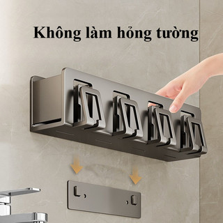 Kệ Đựng Bàn Chải Đánh Răng Nhôm Cao Cấp - Dán Tường Không Khoan, Kèm Cốc & Keo, Tiết Kiệm Không Gian