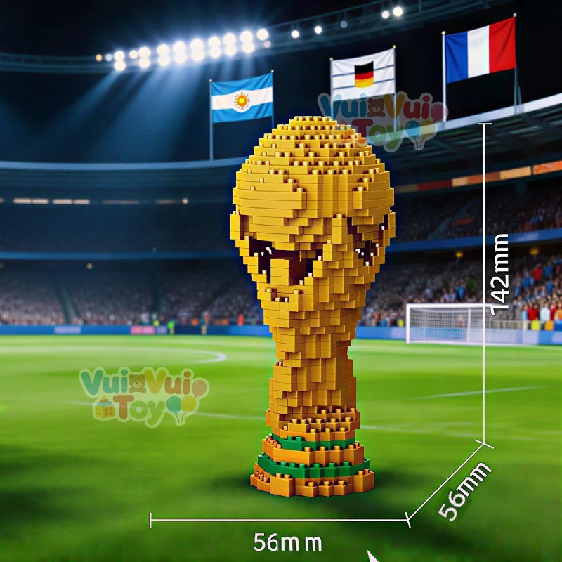 Bộ lắp ráp cúp vàng World Cup 2026 – Rèn luyện sự tập trung, quà tặng cho fan bóng đá