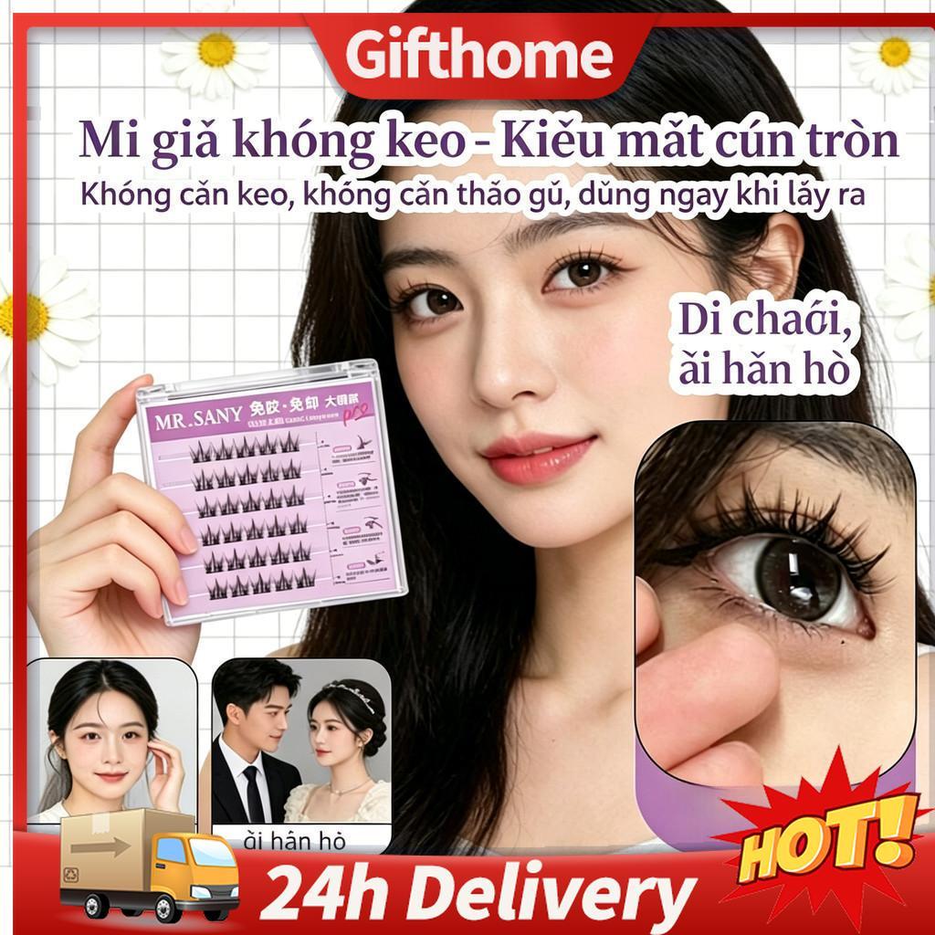 🚚【giao Hàng 24h】Lông mi giả xoăn tự nhiên - Phong cách thần tượng, Thích hợp cho mọi kiểu trang điểm, bao gồm nhíp