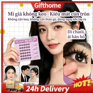 🚚【giao Hàng 24h】Lông mi giả xoăn tự nhiên - Phong cách thần tượng, Thích hợp cho mọi kiểu trang điểm, bao gồm nhíp