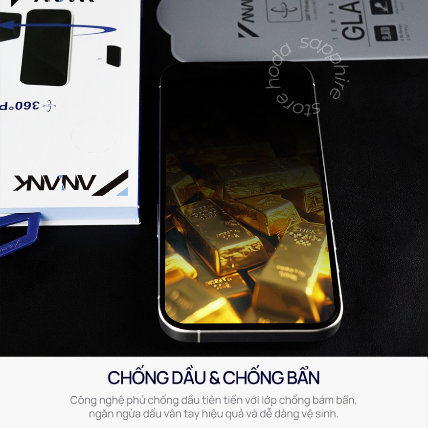 [Chính Hãng] Kính Cường Lực Chống Nhìn Trộm 360 Độ ANANK Privacy Cho iPhone 17 Pro Max 17 Air 16 Pro Max 15 14