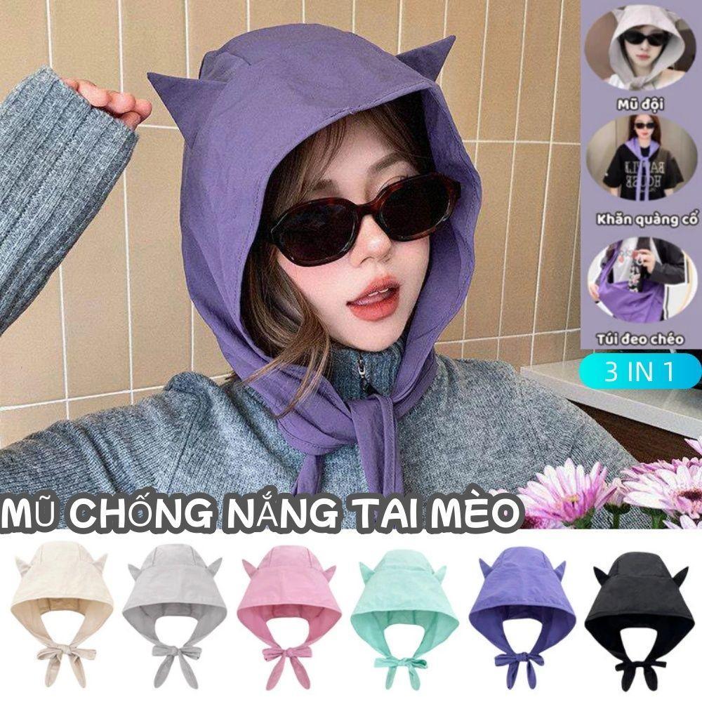 Mũ chui đầu NordicLife, thiết kế ngộ nghĩnh, chất liệu polyester khô nhanh, chống nắng hiệu quả cho nữ