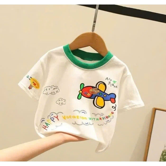 Aó Thun Bé Trai - Bé Gái Máy Bay QC52 K.Kid Áo Phông Chất Cotton Mềm Mát Size 8-20kg