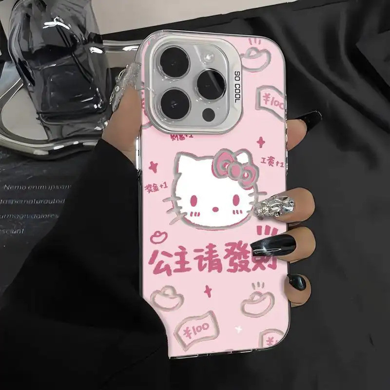 Ốp lưng trong suốt họa tiết Kitty làm giàu chống va đập bảo vệ toàn diệnt Bảo Vệ Camera Cấp iPhone 17/16/15/14/13/12/11M