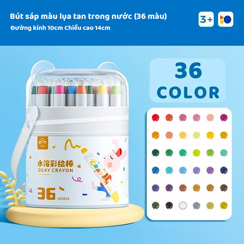 Bút Màu Sáp Dầu Màu Sắc Tươi Sáng 12/24/36 Màu Không Dính Tay Vẽ Mỹ Thuật Học Sinh Sáng Tạo Bộ Sáp Vẽ DIY
