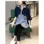 Áo sơ mi mỏng dài tay nữ mùa xuân phong cách mới Áo sơ mi nhỏ dài tay khâu màu Áo sơ mi Denim giả độc đáo dành cho nữ cao cấp