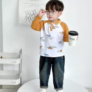 ÁO THU ĐÔNG IN HÌNH KHỦNG LONG dài tay cho bé trai, Áo cotton mềm mát thoải mái cho bé