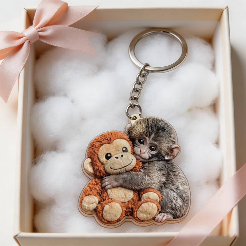 JINHF Punch Khỉ Móc Khóa Mềm Mại Sang Trọng Nhồi Bông Anime Búp Bê Đồ Chơi Cho Gia Đình Trẻ Em Trường Bapa HOT