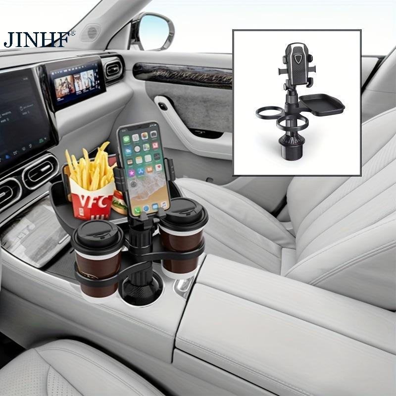 Giá đỡ cốc ô tô đa năng JINHF Giá đỡ điện thoại có khay đựng thức ăn Xoay 360 độ để ăn và sắp xếp trong ô tô HOT