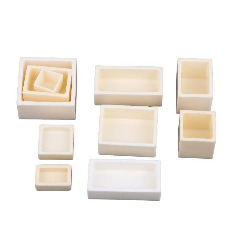 JINHF 99% Alumina Gốm Vuông Crucible Nhiệt Độ Cao Bền Cho Kim Loại Smelting HOT