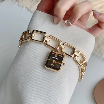Đồng hồ thạch anh thời trang dành cho nữ Vòng tay thanh lịch Mặt dây chuyền Đồng hồ mặt vuông Thạch anh Analog Đồng hồ nữ Đồng hồ đeo tay nữ Đồng hồ đeo tay nữ